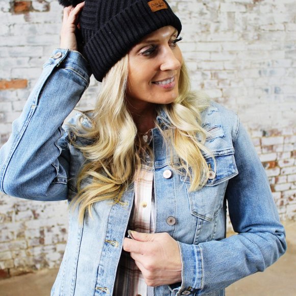 Kancan Zoey Denim Jean Jacket-Medium Wash - Picture 4 of 5